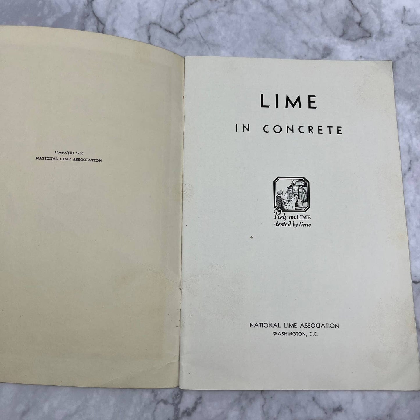 1930 Lime in Concrete Booklet H.E. Millard Lime and Stone Company TI6