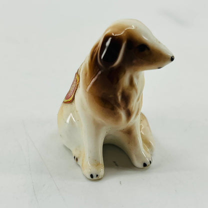 Vintage Collie Dog Figurine Hand Painted Bone China 1.25” SA5
