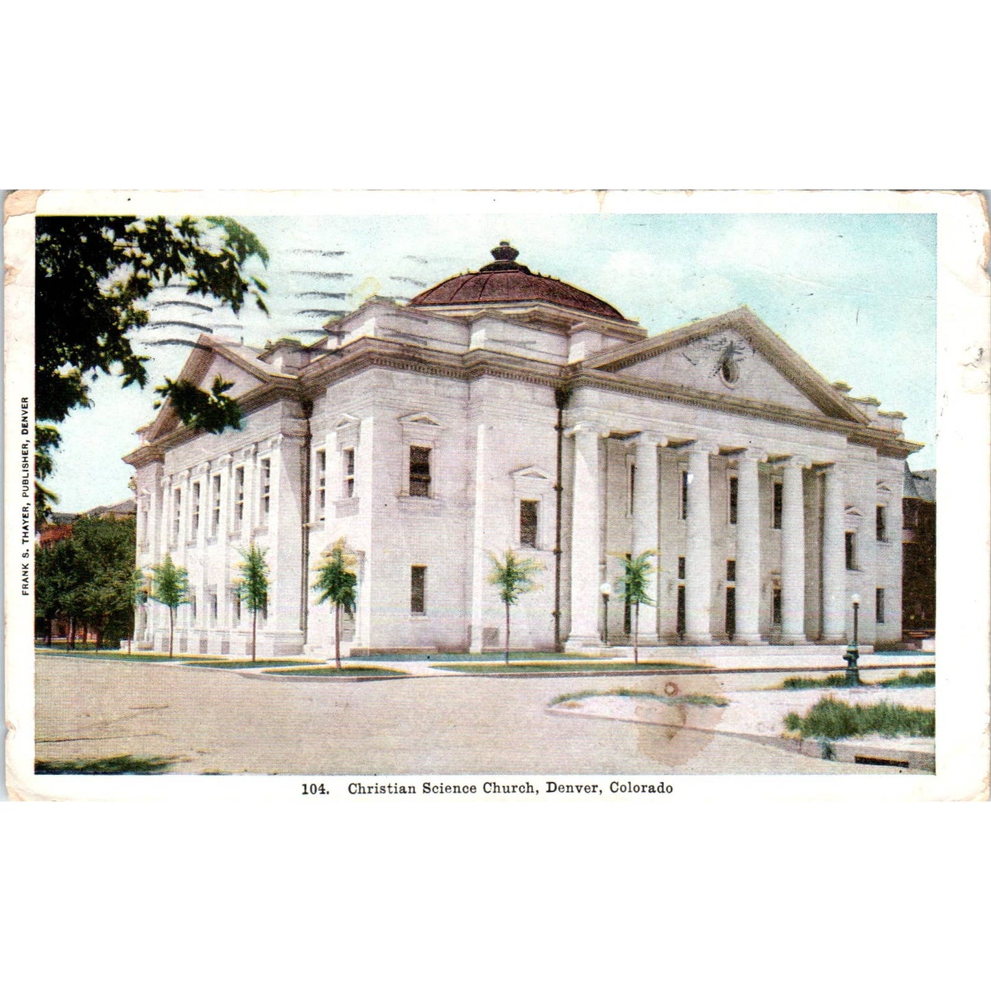 1910 Christian Science Church Denver Colorado Original Postcard TK1-29