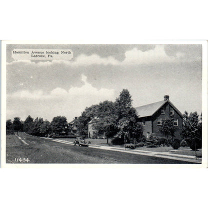 Vintage Postcard Hamilton Avenue Looking North Latrobe PA TI1-1