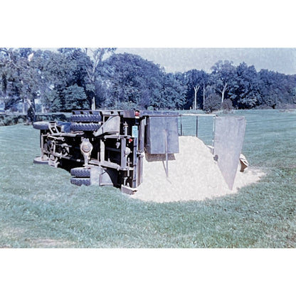 1960s Original Color Slide Overturned Semi Truck Set of 4 2x2 TK2-S4-22