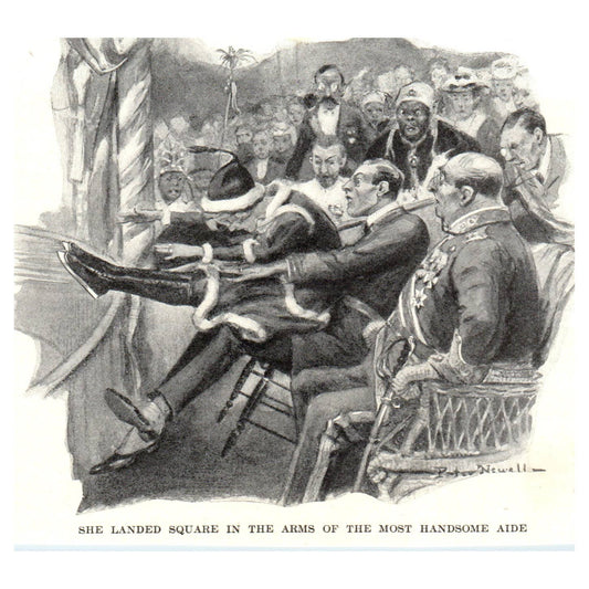 She Landed Square in the Arms of the Most Handsome Aide 1921 Illustration TJ7-S