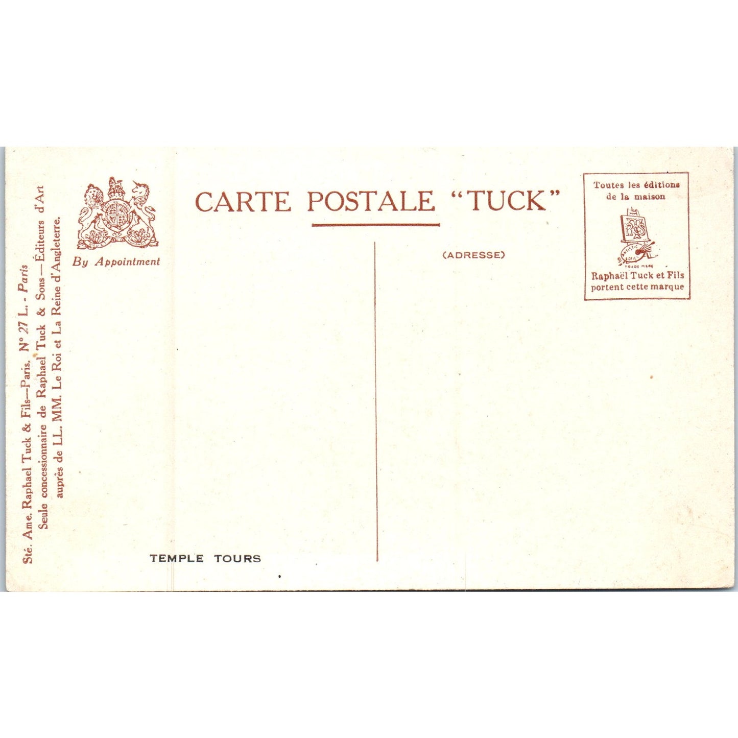 Notre Dame Paris France Raphael Tuck Original Postcard P3-2