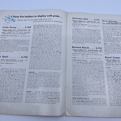 1955 Coats & Clark's Crochet pattern Book #312 Anthropomorphic Potholders TH7