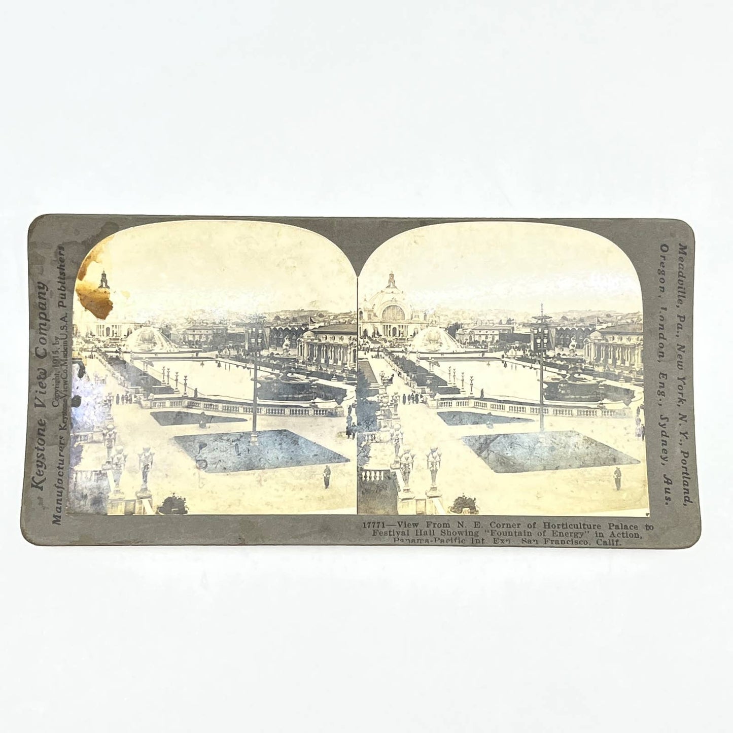 c1900 Stereoview Card San Francisco International Expo Horticulture Palace SD6