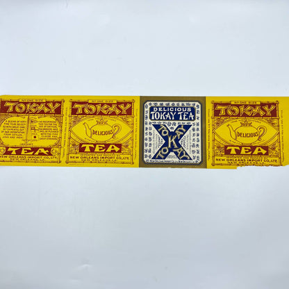 1920s Blue Cross Tea Original Vintage Can Label New Orleans Import Co. LA SE4