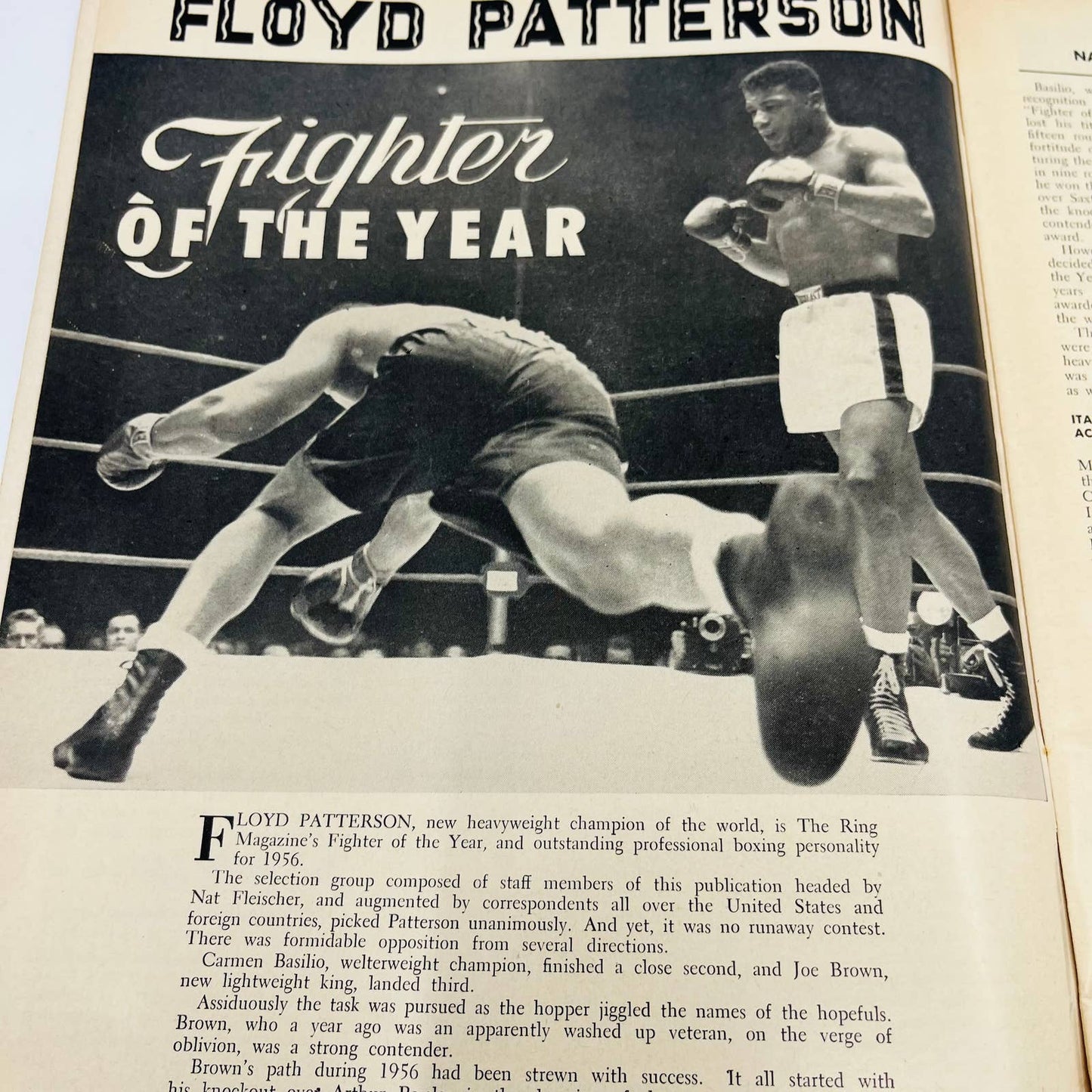 1957 Feb - The Ring Boxing Magazine Floyd Patterson Fighter of the Year TA5