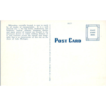 Milwaukee Depot, Milwaukee Wisconsin Original Postcard TJ9-P3