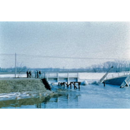 1966 Original Color Slide Collapsed Broken Bridge Set of 4 2x2 TK2-S4-30