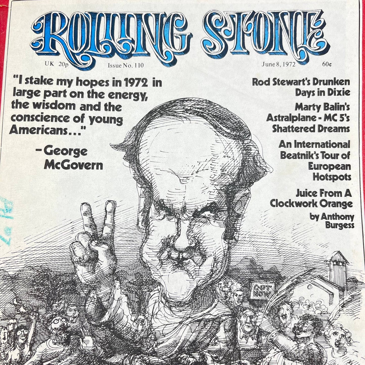 Rolling Stone Magazine Issue 110 June 8, 1972 George McGovern  Rod Stewart TF8