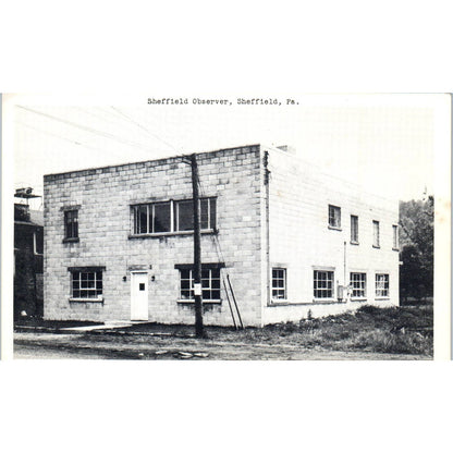 Vintage Postcard Sheffield Observer, Sheffield PA TD8-P2-2