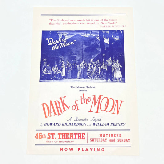 1940s Dark of the Moon Play Flyer Leaflet 46th St. Theatre NY Messrs Shubert AB7