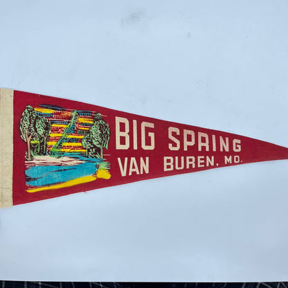 1940s Big Spring Van Buren Missouri Souvenir Felt Pennant 17” TF5