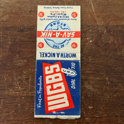WGBS CBS 710 Miami FL Advertising Matchbook Cover MM11-7