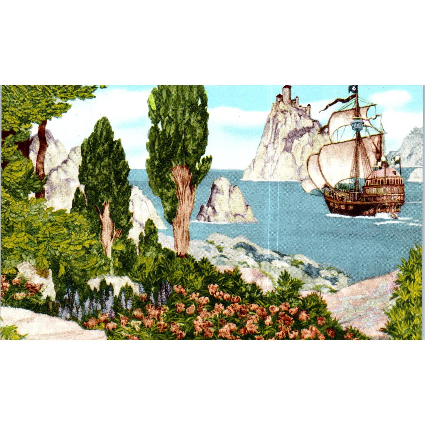 Cornell University Spirit of Adventure Mural Ithaca NY Original Postcard TK1-P13