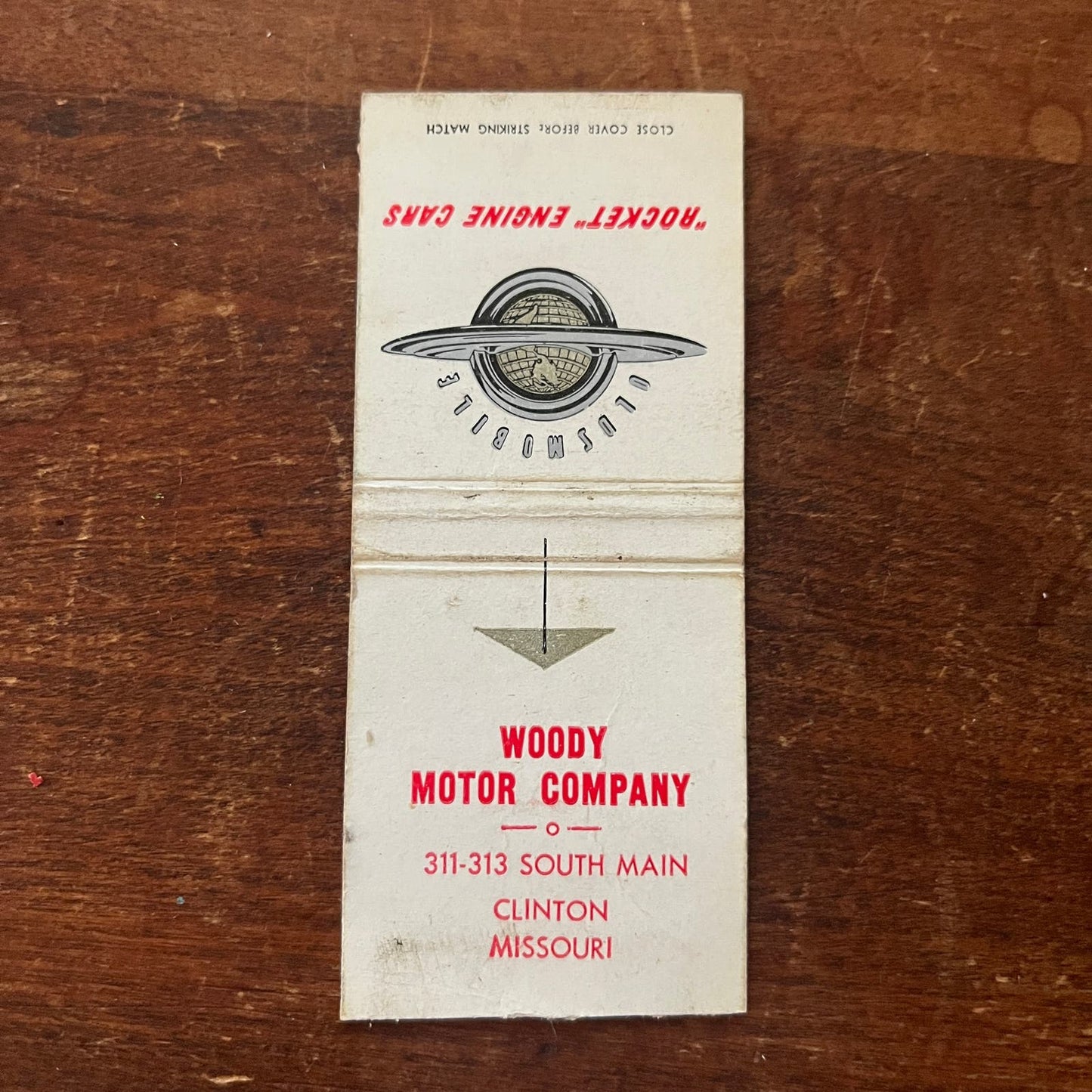 Woody Motor Company Oldsmobile Clinton MO Advertising Matchbook Cover SA9-M10