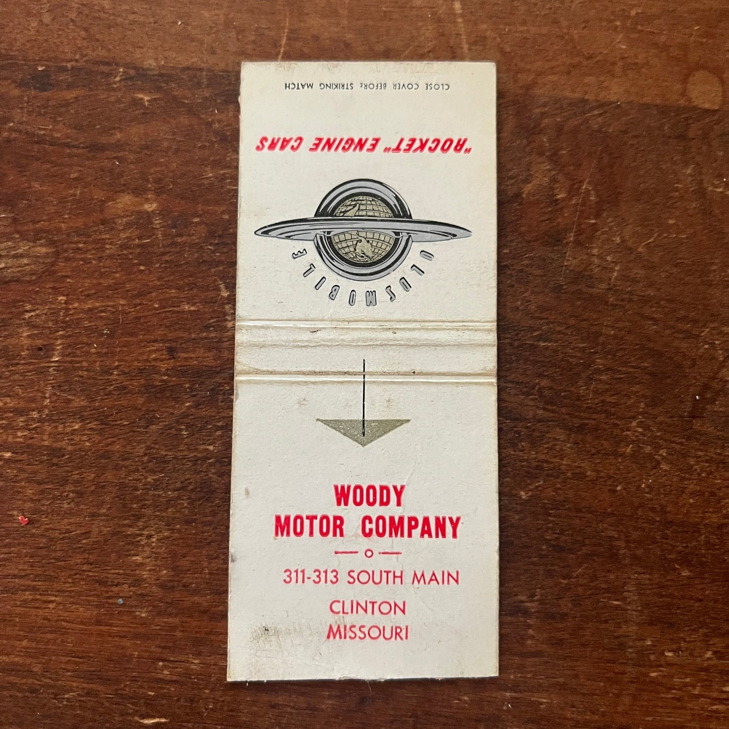 Woody Motor Company Oldsmobile Clinton MO Advertising Matchbook Cover MM9-1