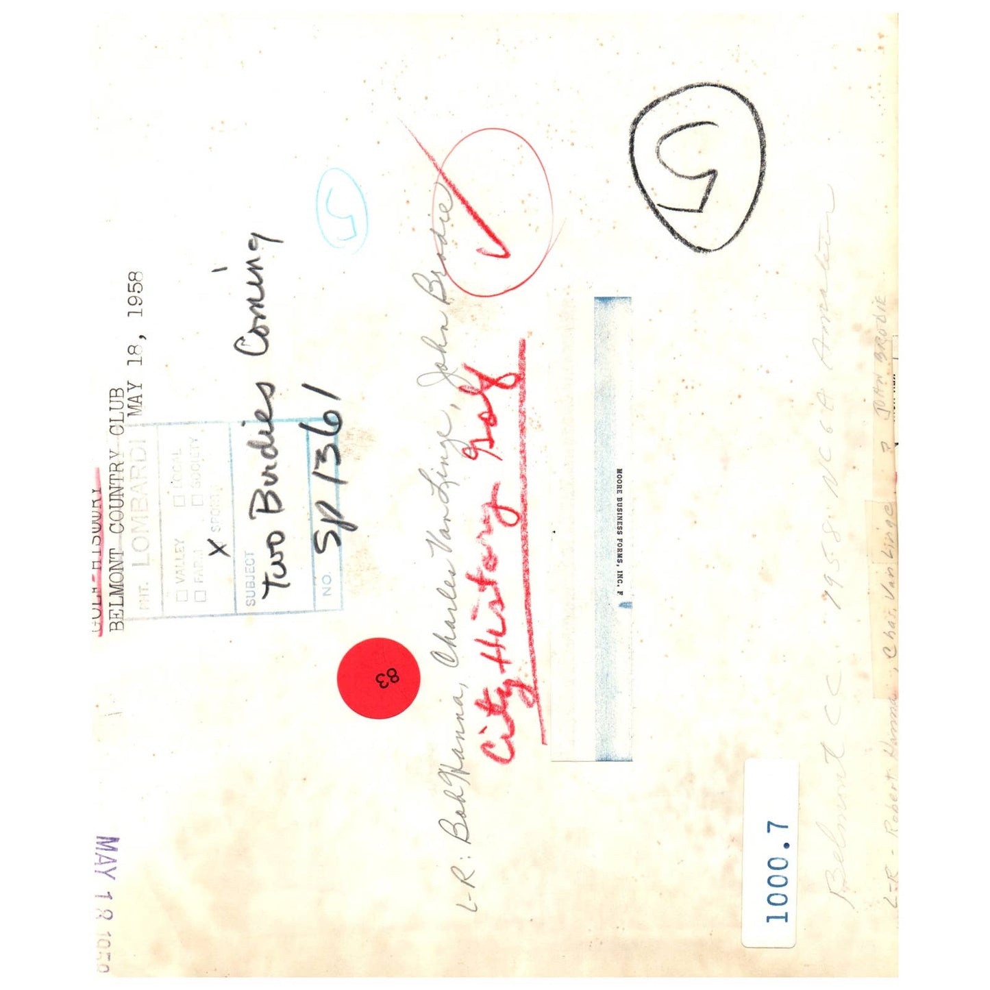 1958 Press Photo Golf Hanna, VanLinge, Brodie Belmont CC Amateurs 7x9" AD2