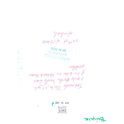 1985 Press Photo Cycling Fernando Brito Roberto Nieves Biking Miami FL 7x9" AD3