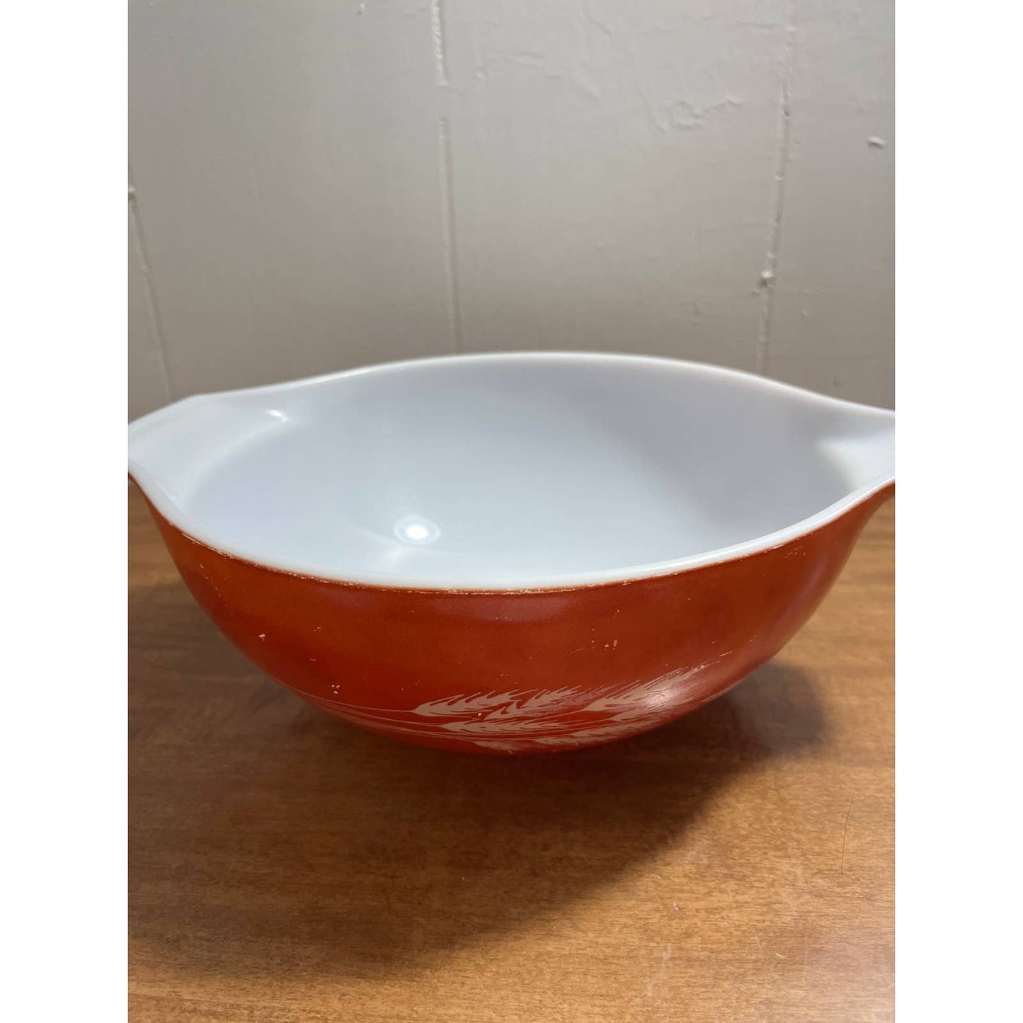 Vintage Pyrex Autumn Harvest Wheat 444 Cinderella Mixing Bowl 4 Quart 13” TH3