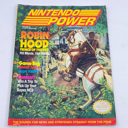 1991 Nintendo Power Magazine Volume #26 Robin Hood No Poster TE9