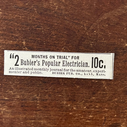 Bubier's Popular Electrician Lynn MA Original Advertisement AD8-P28