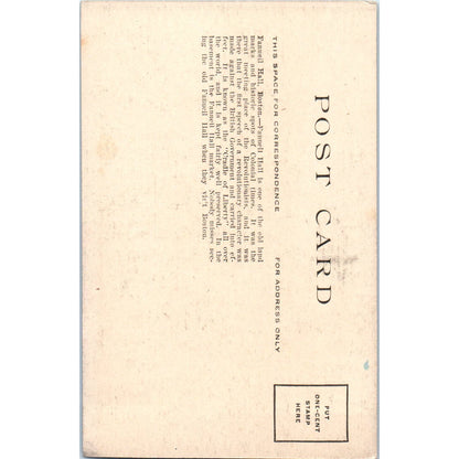 Faneuil Hall Boston c1910 Original Postcard TK1-27