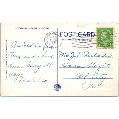 Vintage Postcard Allegheny Observatory North Side Pittsburgh PA TD8-P2