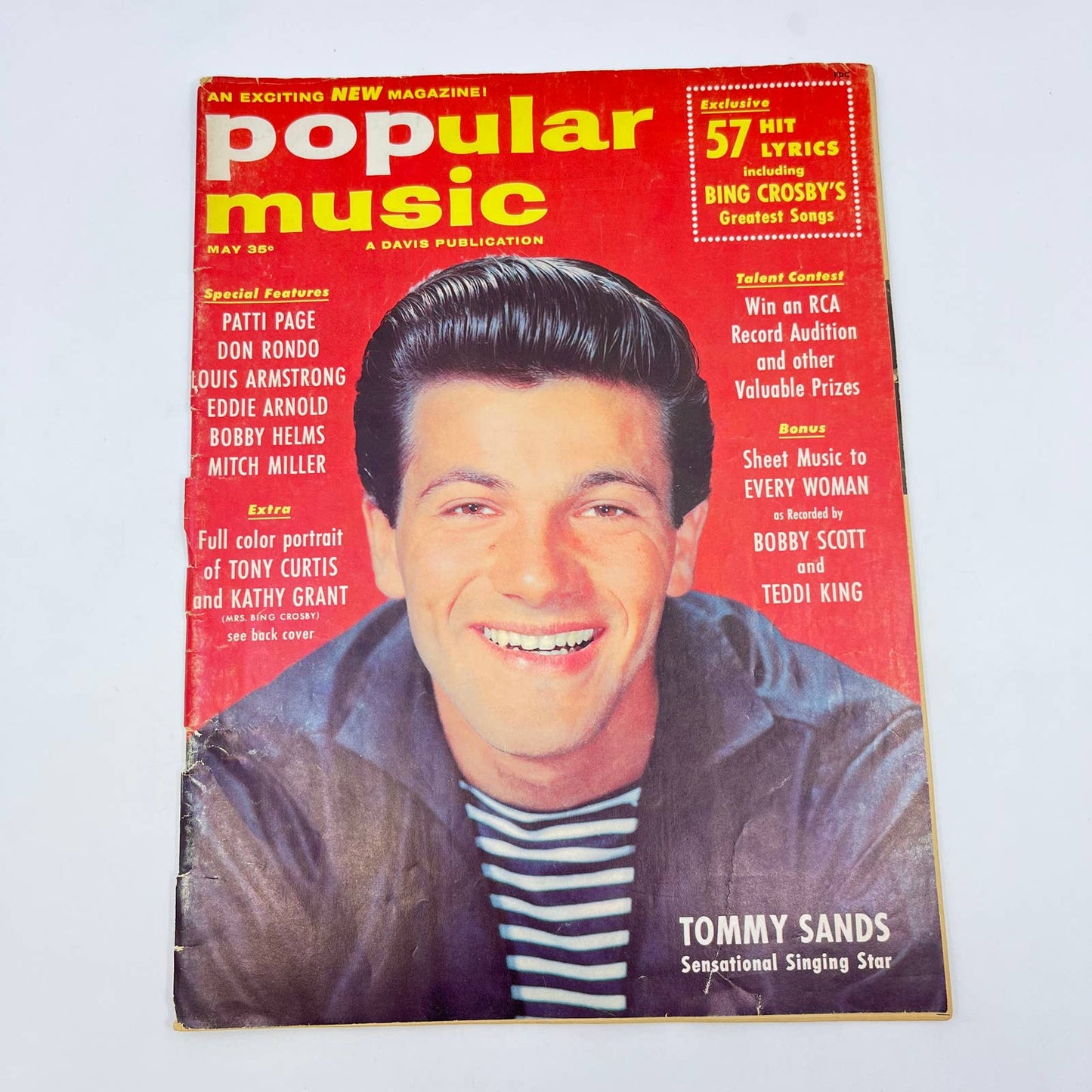 1950s Popular Music Magazine Tommy Sands Bing Crosby Tony Curtis Bobby Helms TC6