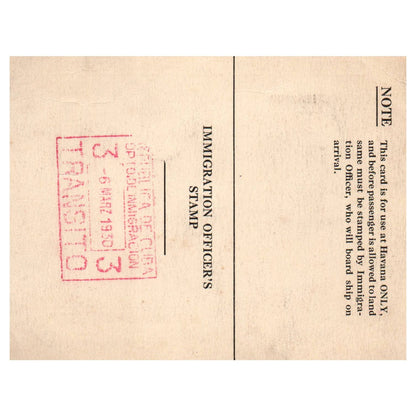 1930 Transit Card Canadian Pacific West Indies Cruises SS Duchess of Bedford AD8