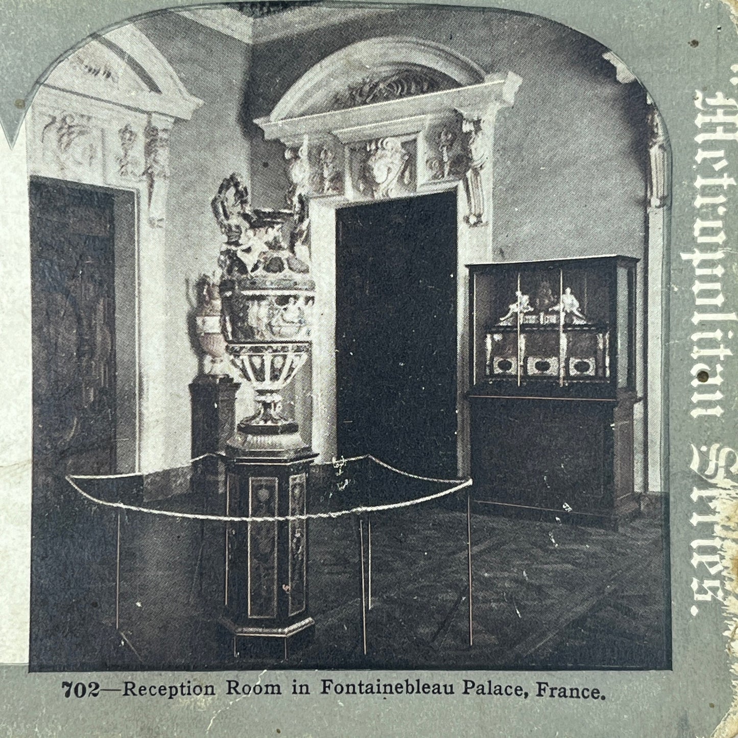 Reception Room in Fontainebleau Palace France - Antique Stereoview Card H3-2