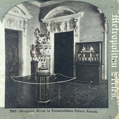 Reception Room in Fontainebleau Palace France - Antique Stereoview Card H3-2