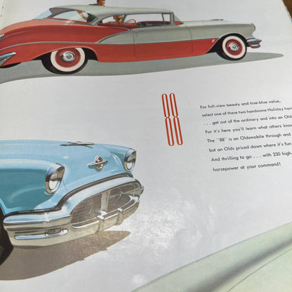 1956 Oldsmobile 13” Color Deluxe Sales Brochure NinetyEight Starfire Super 88 B4