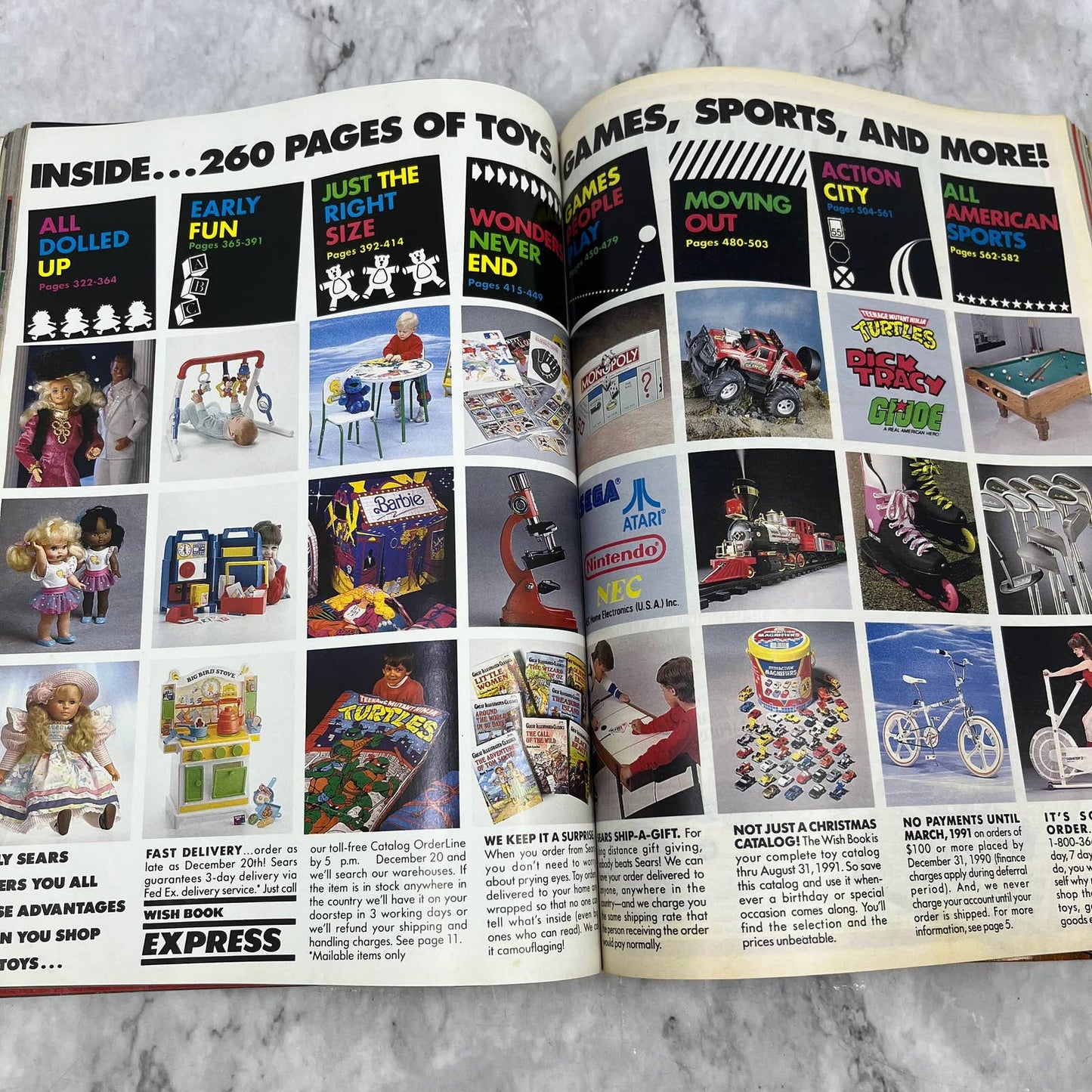 Vintage Sears Wish Book 1990 Christmas Toy Catalog Barbie, Star Wars, Lego S4