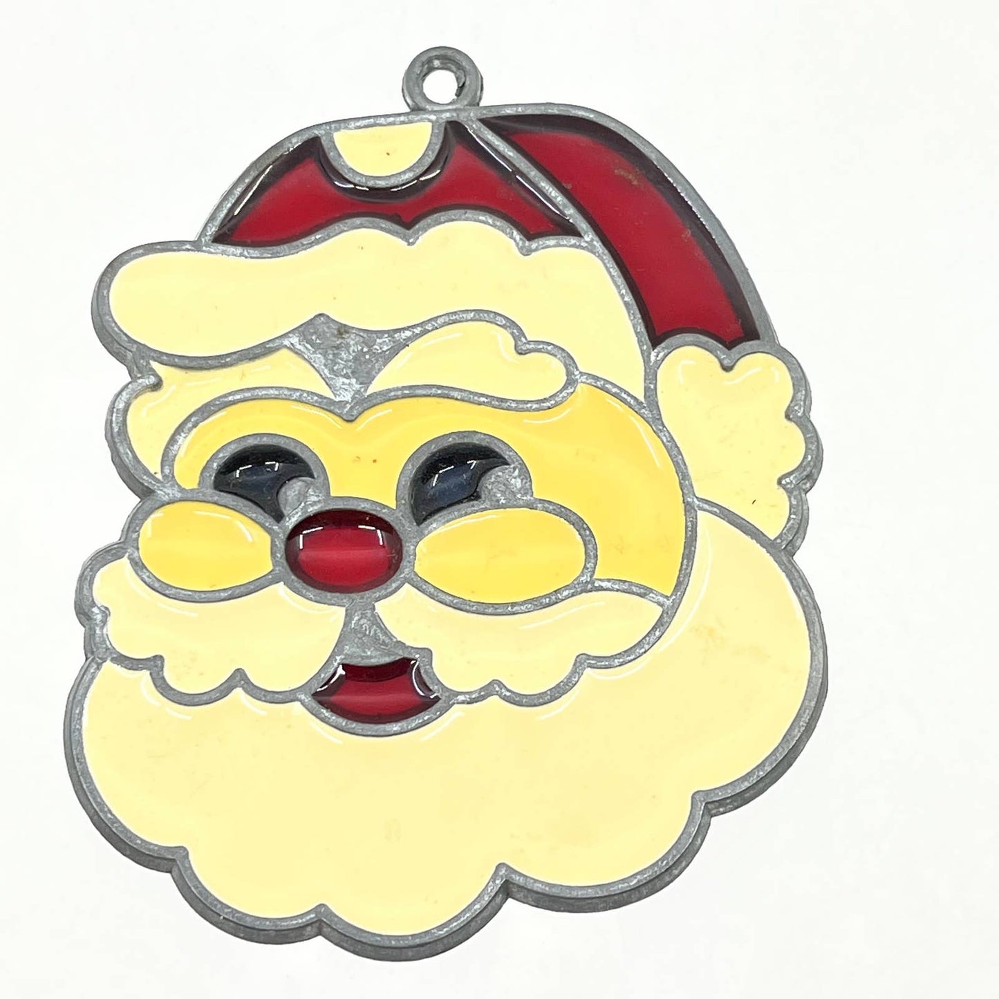 Vintage Santa Claus Suncatcher Christmas Tree Ornament 4" TG1