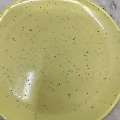 MCM Imperial Ware Speckled Confetti Yellow Dessert Plate Set Melmac Malamine TA3