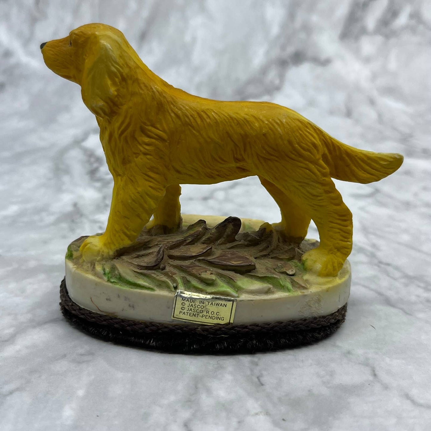 Vintage Hand Painted Ceramic Golden Retriever LINT BRUSH 3.5x4" TA1