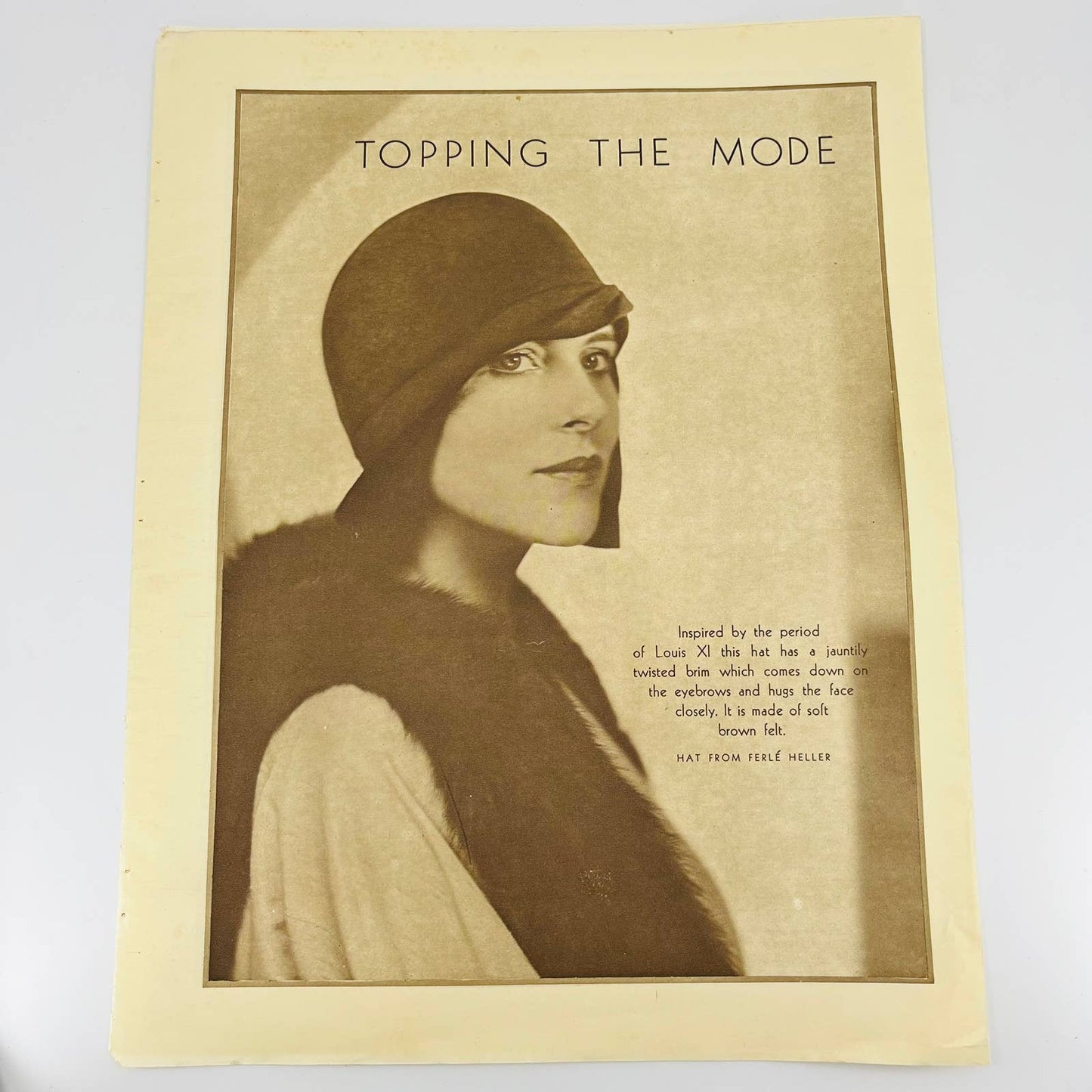 1929 Fashion Flapper Hats Pictorial Series Woman’s Home Companion 11 x 14 FL1