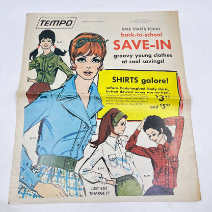 1969 Tempo Back to School Save-In Groovy Sale Weekly Ad Menominee MI TF9