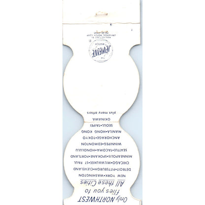 Northwest Orient Airlines Die Cut Advertising Matchbook Cover SA6-M4