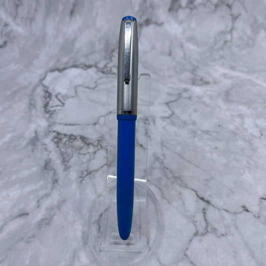 Vintage Wearever Fountain Pen Cartridge Full Sky Blue & Chrome USA SE6