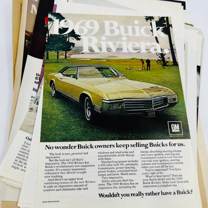 1960s-70s Huge Stack of BUICK Ads From Magazines BA1