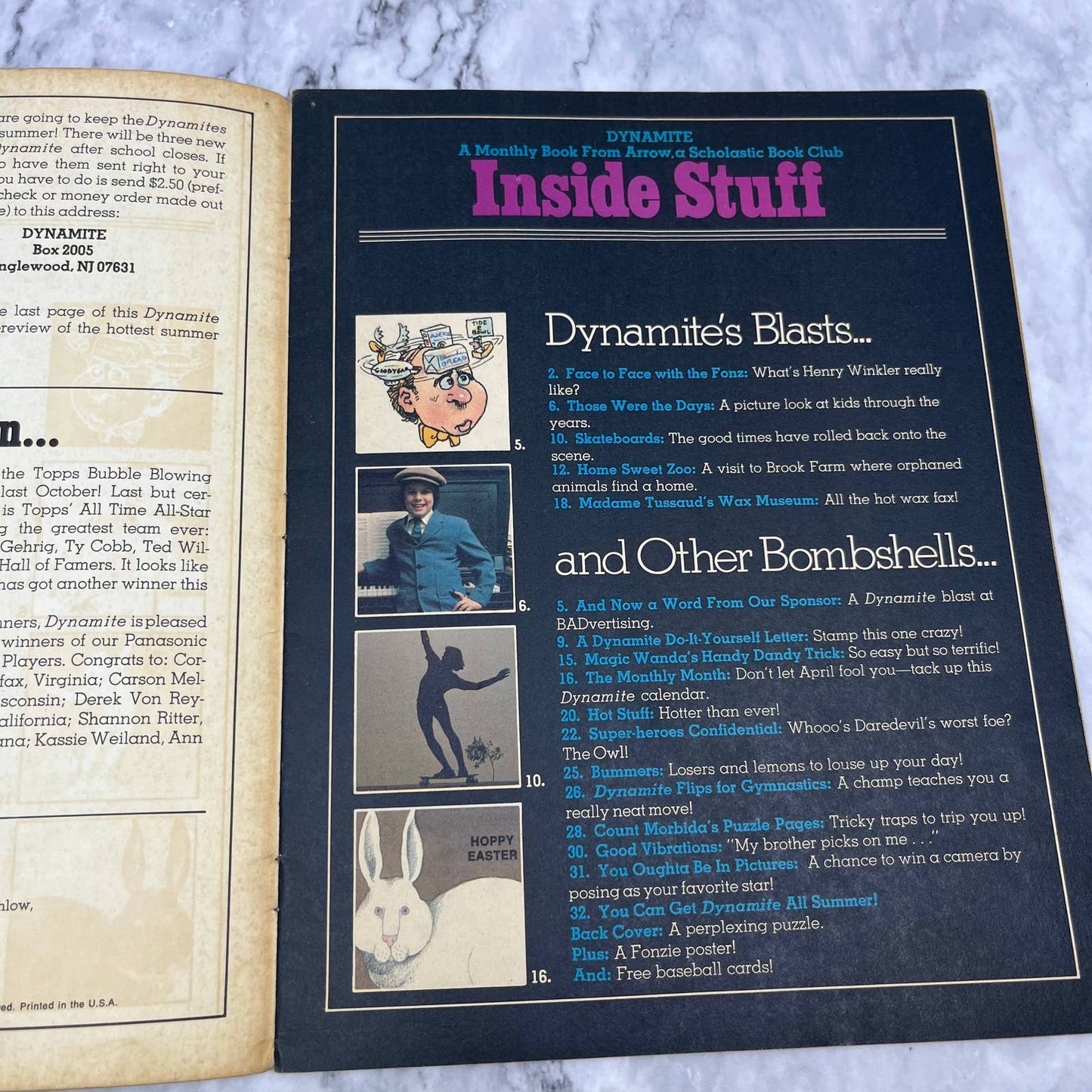 Vintage Dynamite Magazine 1976 No. 22 Fonzie, happy days TJ4