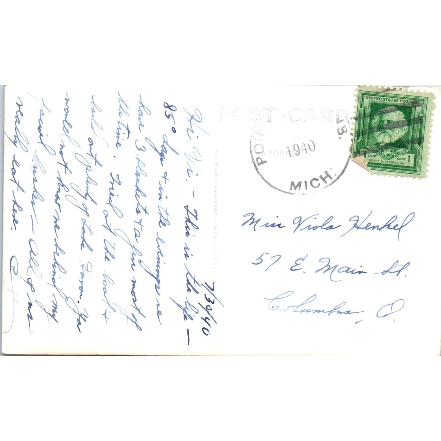Fort Michilimackinac Mackinaw City MI RPPC 1940 Original Postcard P1-13
