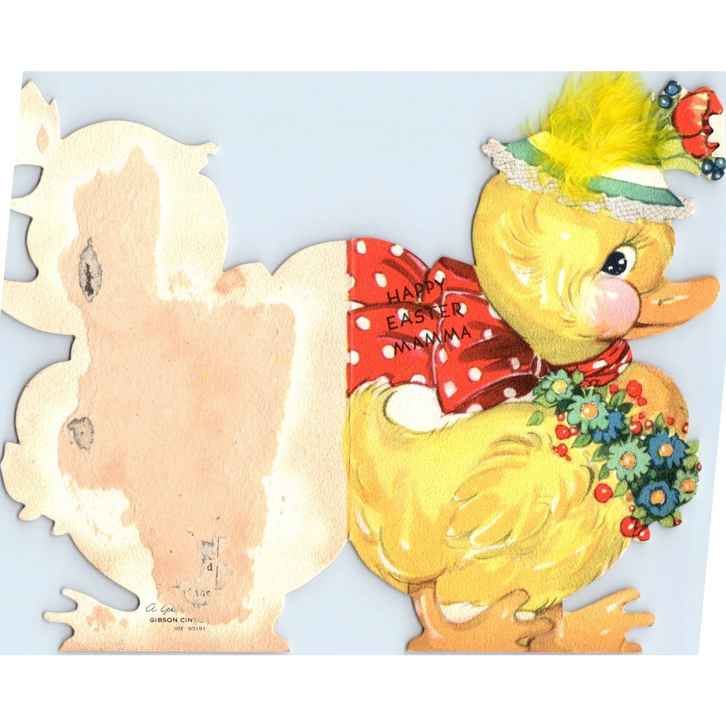 1948 Die Cut Chick Easter Card - Happy Easter Mamma SF2