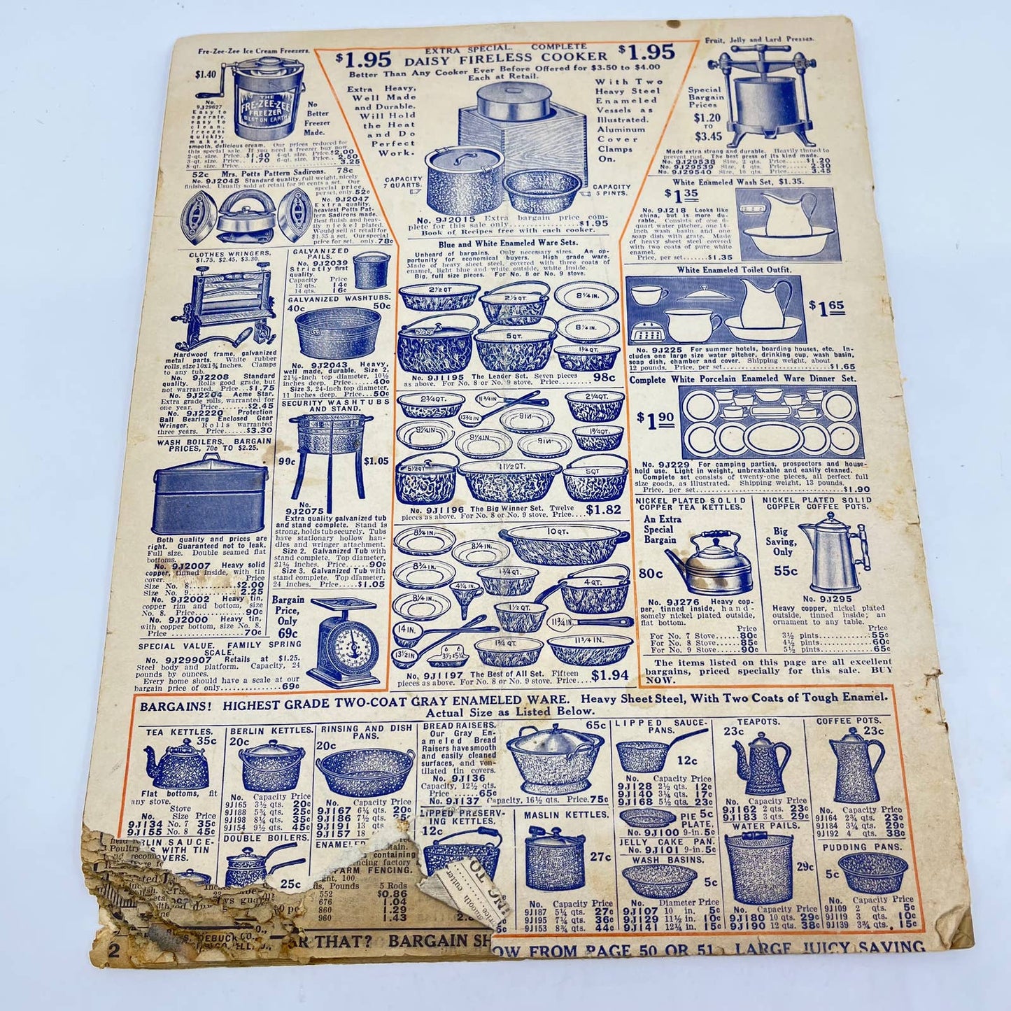 RARE Sears 1912 July-August Bargain Supplement Catalog Sears Roebuck TF7