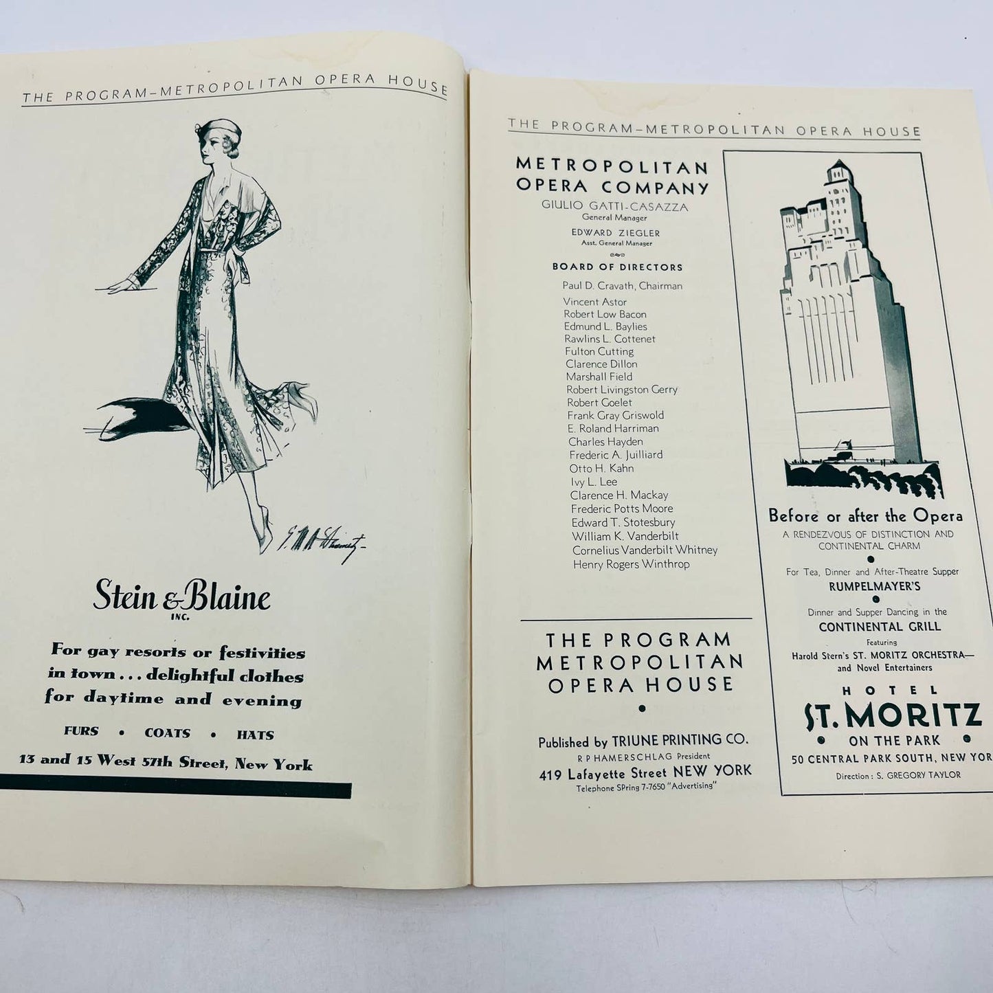 1931-32 Season Metropolitan Opera House MET Grand Opera Program Week 12 NYC TD6