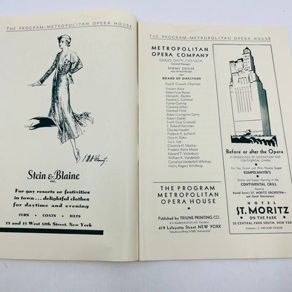 1931-32 Season Metropolitan Opera House MET Grand Opera Program Week 12 NYC TD6