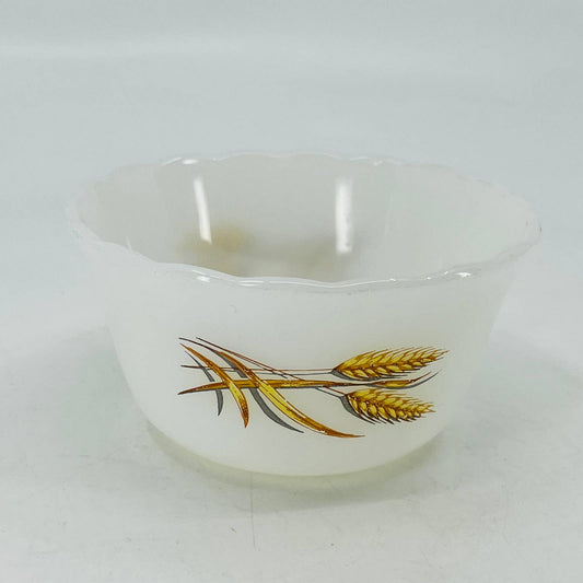 Vintage Fire King Milk Glass Golden Wheat Custard Cup 3.75” TC6