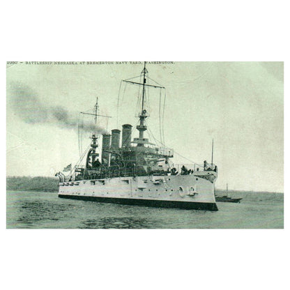 Battleship Nebraska at Bremerton Navy Yard Washington - Original Postcard TJ8-5